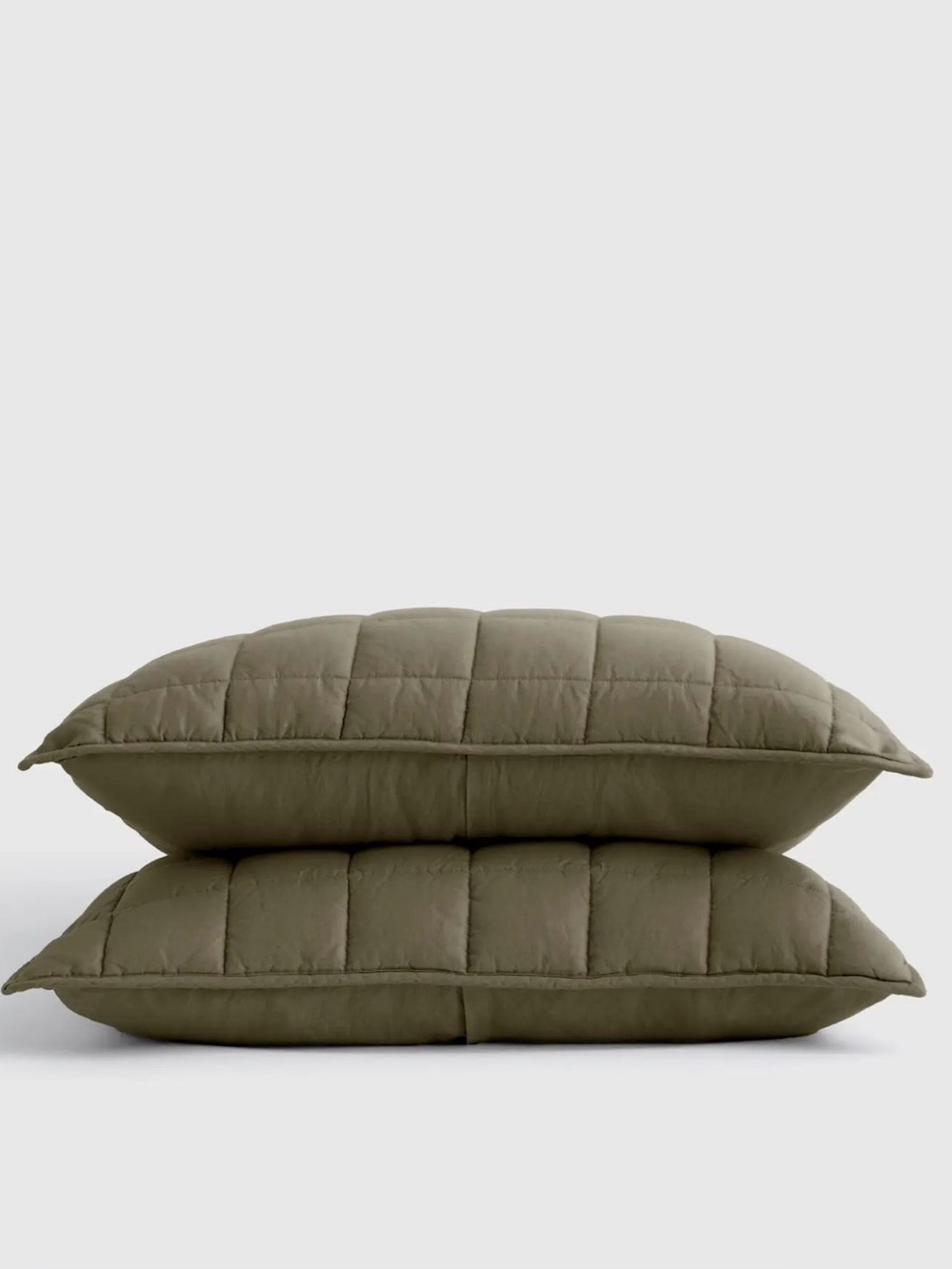 NWOT Dusty Olive European Linen Box King Sham Set - Retail $70